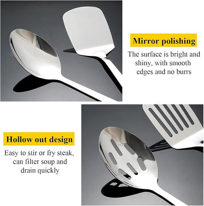 Homquen Stainless Steel Kitchen Utensils Set 4pcs, Cooking Utensils Set - Image 7
