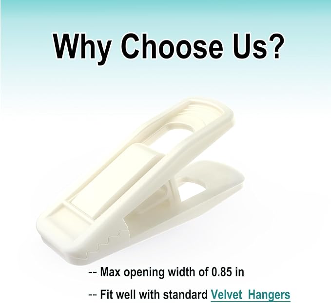 Hanger Clips for Velvet Hangers, Non-Slip Plastic Clips Pant Skirt Hanger Clips - Image 2