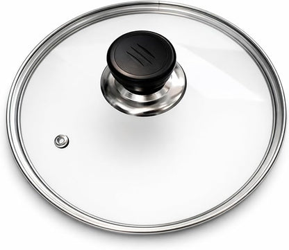8 Inch Glass Lid for Frying Pan – Tempered Transparent Pot Lid by Unknown