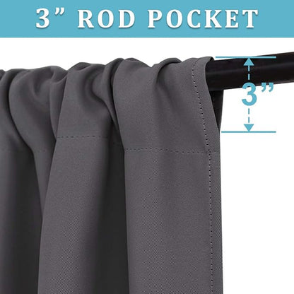 RYB HOME Blackout Curtains for Kitchen, Over Sink Privacy Curtains Window Decor - Image 3