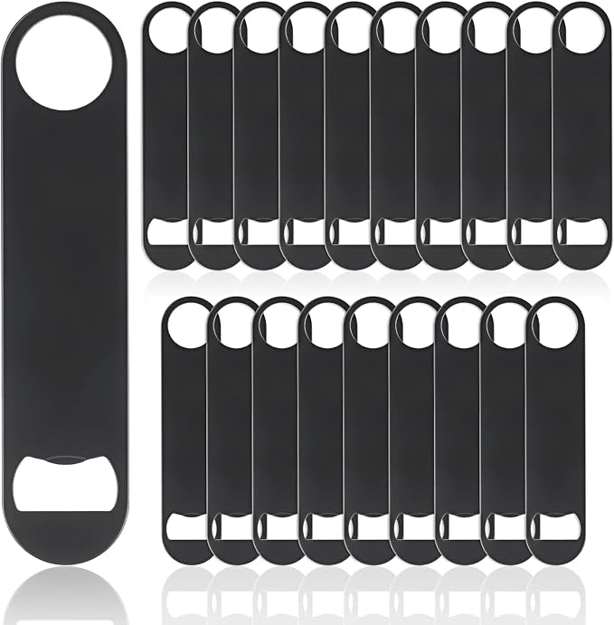 QTLCOHD 20 Pack Flat Bottle Opener 7 Inch Stainless Steel Bottle Openers Bulk by WelcomeToQTLCOHD