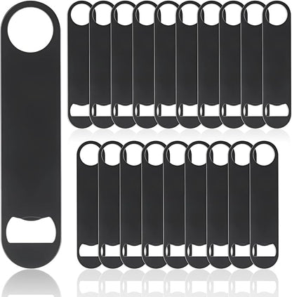QTLCOHD 20 Pack Flat Bottle Opener 7 Inch Stainless Steel Bottle Openers Bulk by WelcomeToQTLCOHD