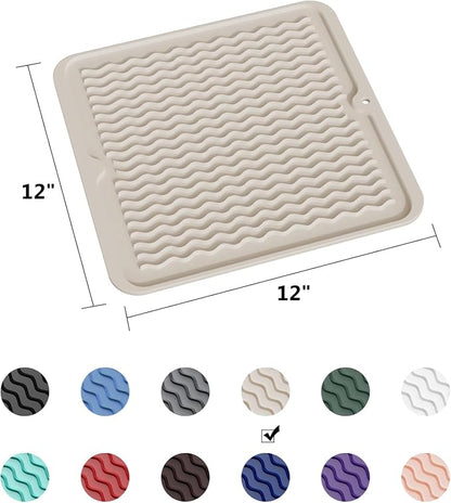ZLR Silicone Dish Drying Mat for Kitchen Counter, Eco-Friendly Fast Dry Dish Mat - Image 6