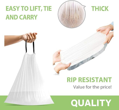 4 Gallon 320 Counts Strong Drawstring Trash Bags Garbage Bags by Teivio - Image 4
