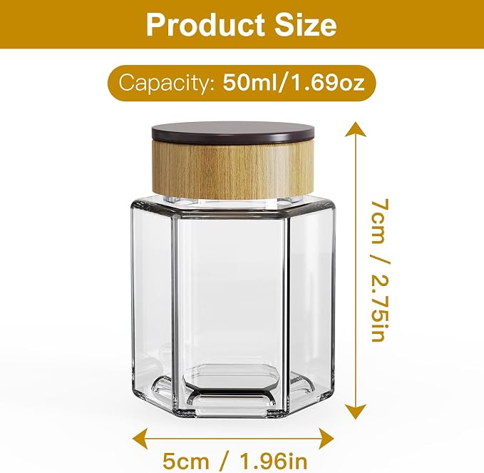vetacsion set of 12 magnetic glass spice tins - Image 2