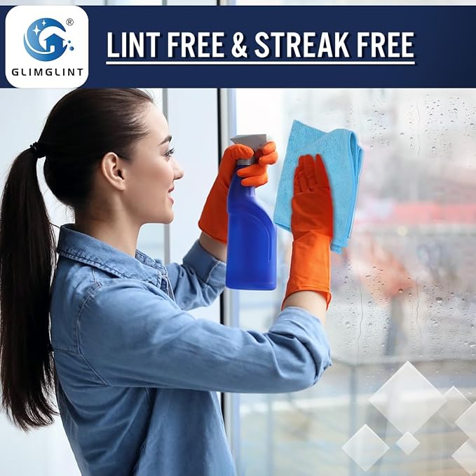 GLIMGLINT Blue Microfiber Cleaning Cloth, 150 Pack Microfiber Towels - Image 5