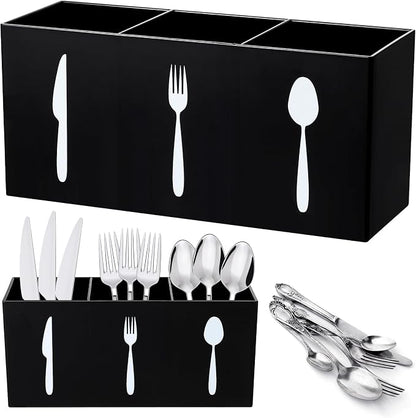 Suzile Acrylic Cutlery Storage Organizer Bin Silverware Caddy Countertop Knife by Suzile