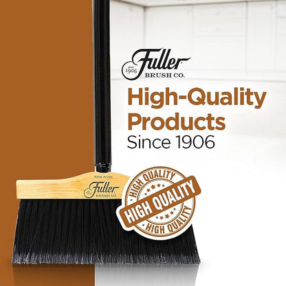 12” Upright Broom with 2 Piece Black Steel Threaded Handle - Image 8