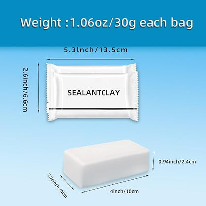 Pack of 8 White Seal Putty Waterproof Duct Seal Repair Sealing Clay, Quick - Image 3