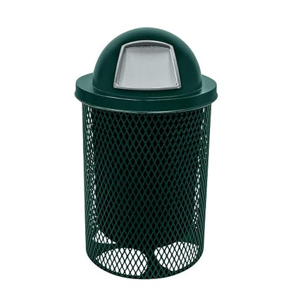 COATEDOUTDOORFURNITURE RDT-DGRN Heavy Duty 32 Gallon Round Trash Receptacle by CoatedOutdoorFurniture