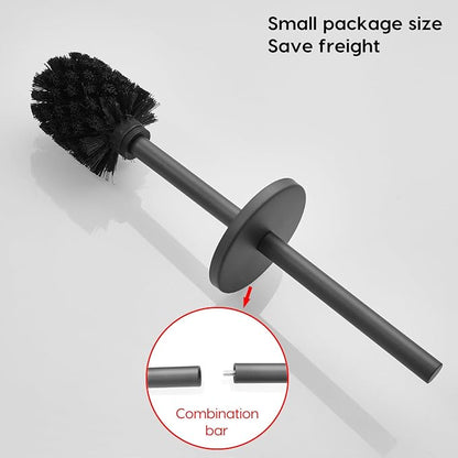 Stainless Steel Toilet Brush and Holder Set, No-Punch Hook Base Dual Purpose - Image 9