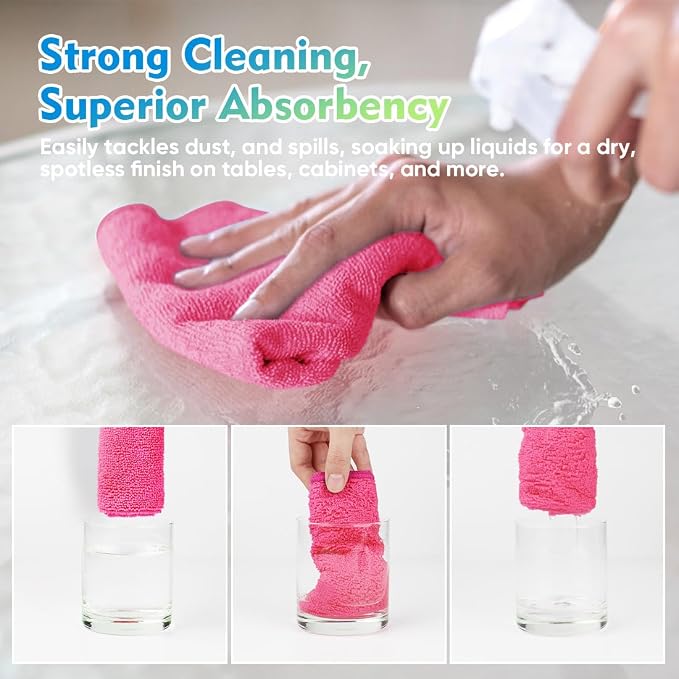 HOMEXCEL Microfiber Cleaning Cloth 20 Pack 11.5 x 11.5 Inch Microfiber Towels - Image 5