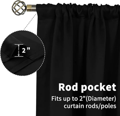 BGment Rod Pocket Blackout Curtains 48 Inches Length - Image 5
