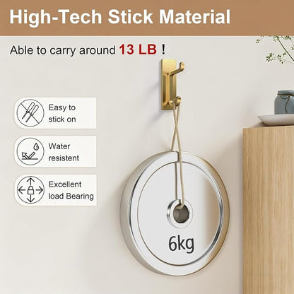 pickpiff Wall Hooks for Coat and Towel: 13LB Adhesive Door Hanger Stick on - Image 2