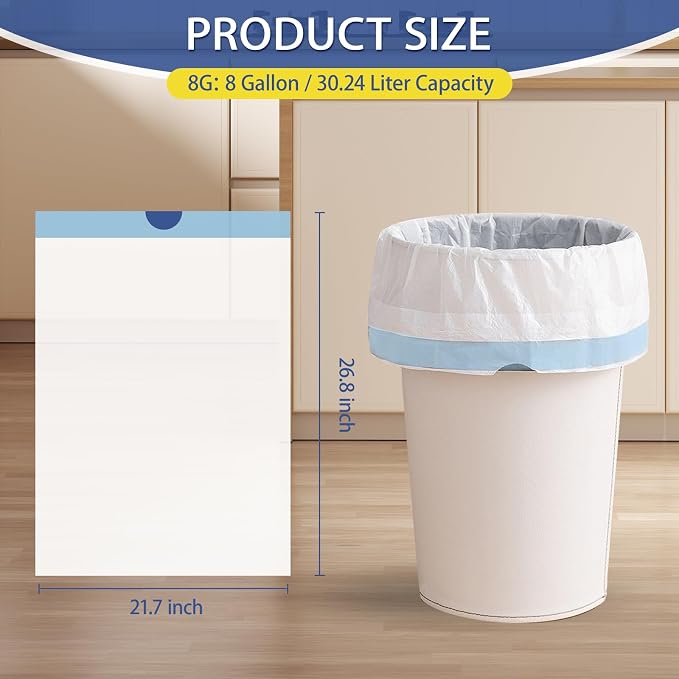 240 Count 8 Gallon Trash Bags Drawstring - Image 3