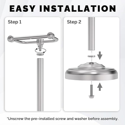 Toilet Paper Holder Stand, Brushed Nickel Toilet Paper Holder Free Standing - Image 8
