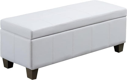 White Faux Leather Ottoman by UDAX