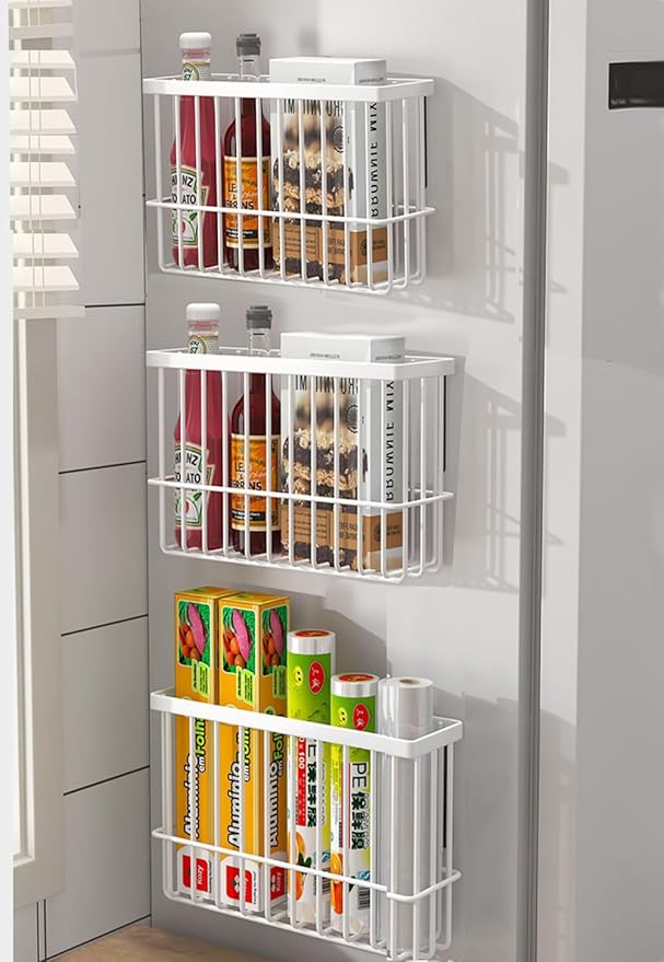 3 Piece Kitchen Cabinet Door Storage Box, Self Adhesive Wall Mounted Storage by EigPluy