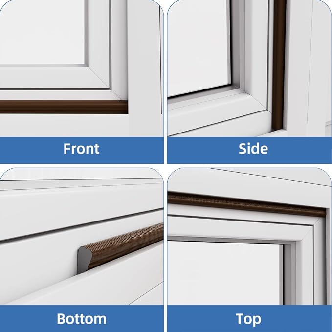 Wedge-Shape Window Weather Stripping Door Frame Seal Strip 2Pcs×196" Brown - Image 8