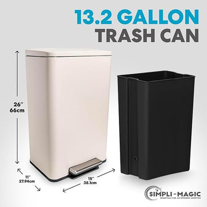 50 Liter / 13.2 Gallon Soft-Close, Smudge Resistant Trash Can - Image 2