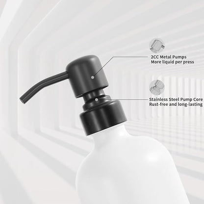 White Soap Dispenser Set, Contains Hand and Lotion Dispenser - Image 4