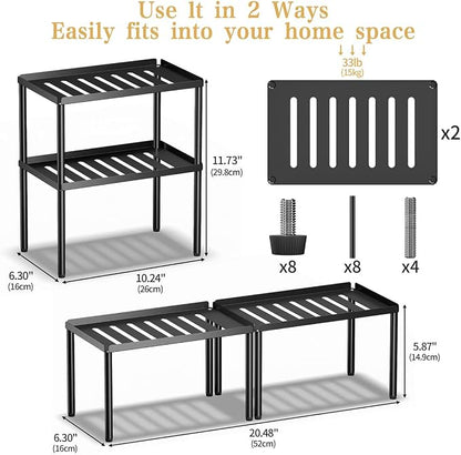 Cabinet Organizer Shelf, 2 Tier Kitchen Cabinet Organizer - Image 4