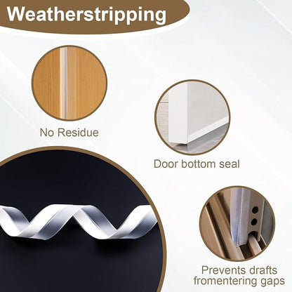 FOURGUN Silicone Weather Stripping Seal Door Tape 35 MM * 33FT Insulates - Image 3