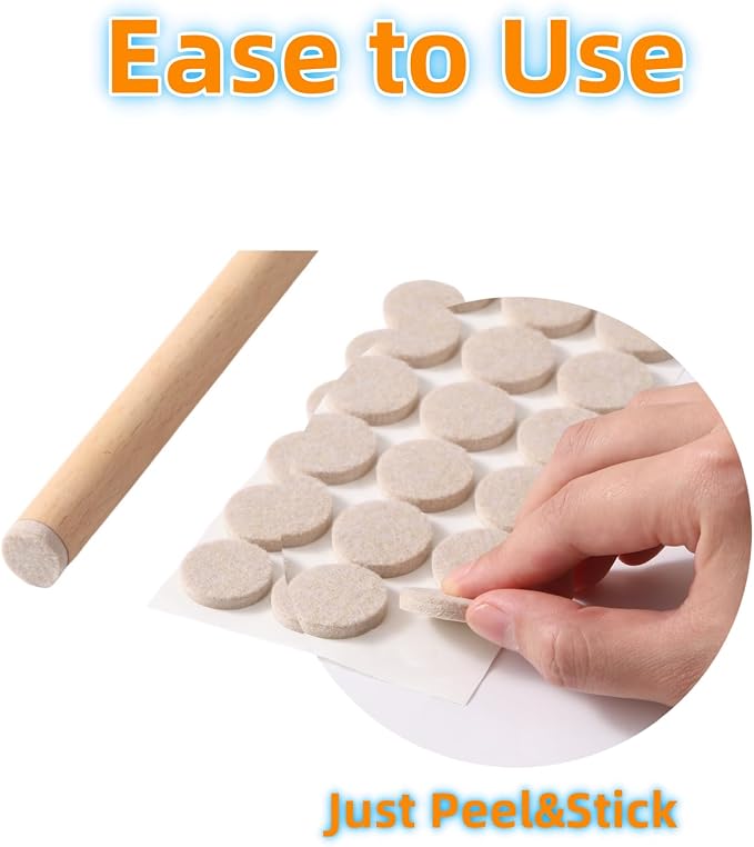 Felt Furniture Pads for Hardwood Floors 129 Piece, Furnigear Anti Scratches - Image 7