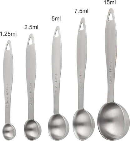 Measuring Cups and Spoons, 12 Piece Metric & US 18/8 Stainless Steel Measuring - Image 7