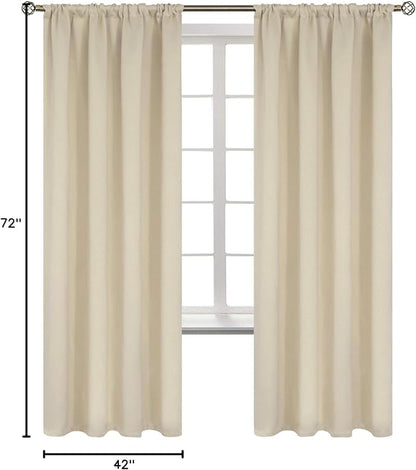 BGment Beige Room Darkening Curtains 72 Inches Long - Image 7
