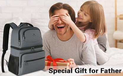 MATEIN Cooler Backpack, 26 Cans Insulated Lunch Backpack for Men Women, Leakproof Double Layer Lunch Cooler Bag Lightweight Soft Lunch Backpack with Cooler Compartment, Beach Camping Hiking Beer Gifts