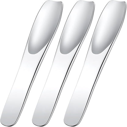 Pndeyo 3pcs Mini Stainless Steel Makeup Spatula, 2.75x0.45in Reusable Cosmetic by Pndeyo