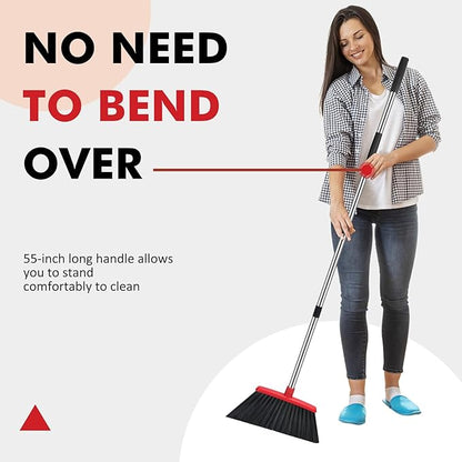 NACENA Heavy Duty Broom, 55 Inch Long Handle Outdoor Large Angle Brooms - Image 3