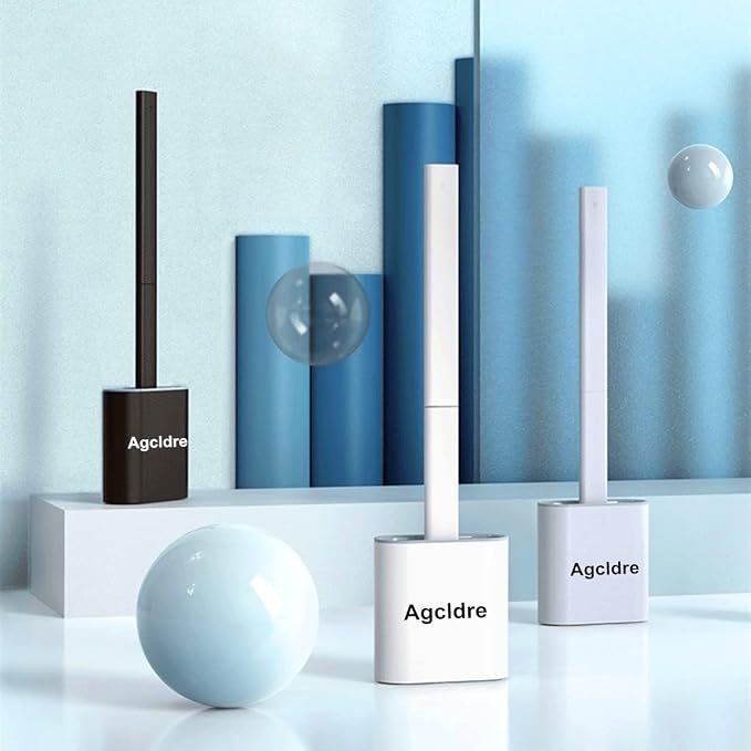 Toilet Brush with Holder Silicone Toilet Brush and Cleaning Brush - Image 8