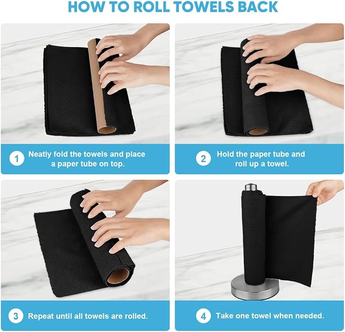 AIDEA Microfiber Cleaning Cloth 165 Sheets 3 Roll, Shop Rags Washable, Cleaning - Image 7