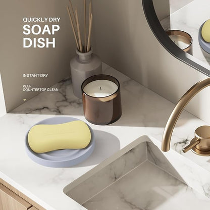 Diatomite Soap Dish, 2 Pack Water Absorbent Stone Soap Dish Holder, Quick Dry - Image 5