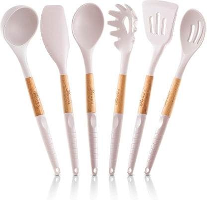 Silicone Cooking Utensils Set 6 Piece – Heat Resistant up to 480°F, BPA Free & by cookward