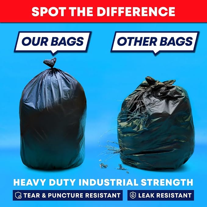 Veska 65 Gallon Trash Bags Heavy Duty | 120 Count | 64 Gallon Trash Bags - Image 3