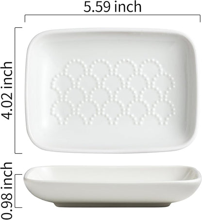 Gomakren Soap Dish for Shower, Ceramic Soap Dishes for Bar Soap Sponge - Image 9