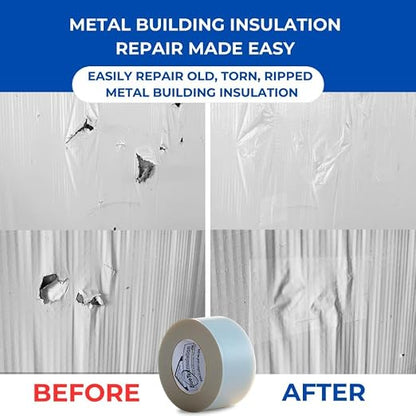 BlueTex Insulationㅤ3 Wide x 180' Long White Vapor Barrier Seam Tape - Image 6