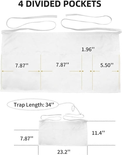 Xeoxarel Aprons with 4 Pockets 23.5'' X 11.5'' - Image 5