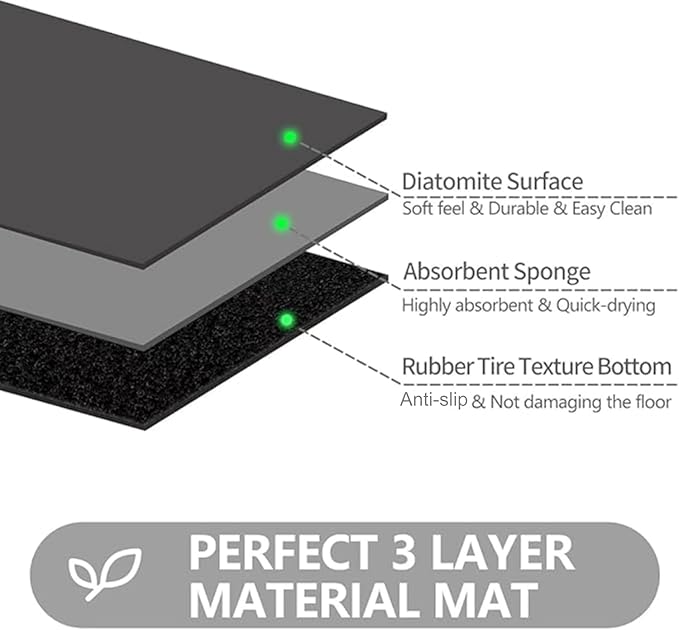 Ultra Thin Door Mat Indoor Entrance, 1/10 in Thin Door Mats for Inside Entry, Non-Slip Rubber Backing Washable Doormat, Fade Resistant, Absorbent, Low Profile Dirt Trapper, 30"X17",Brown
