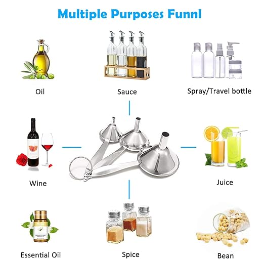 Small Funnels for Filling Bottles, Food Grade Mini Metal Funnel for - Image 6