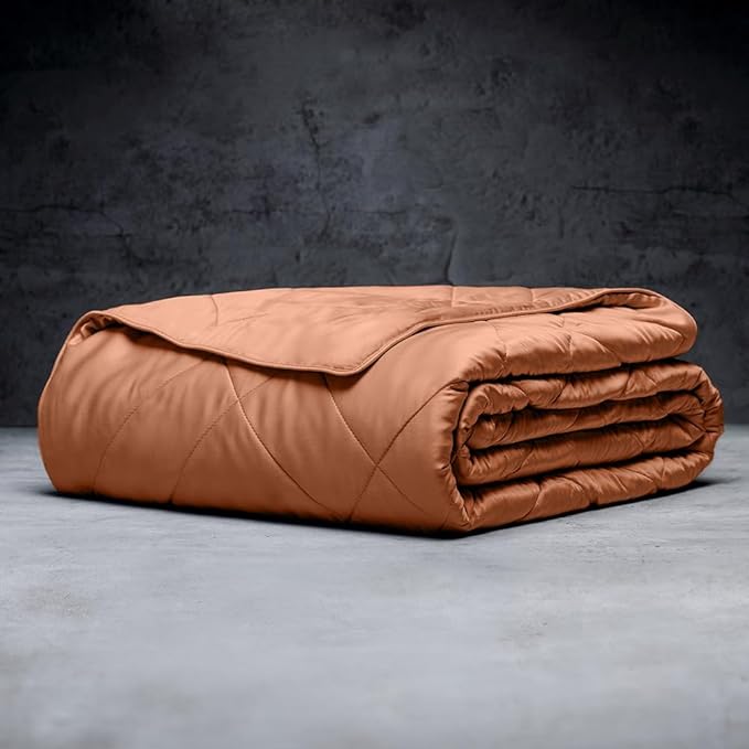 LUXOME Lightweight Blanket | 100% Rayon (Viscose) from Bamboo Fabric & Fill | Full/Queen - 86"x92" | Super Soft | Thermal-Regulating | Terracotta