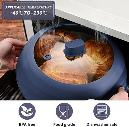 Tall Microwave Splatter Cover Glass Cover Guard Lid 6 inch Height - Image 2