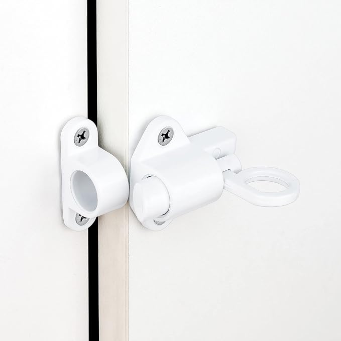 6 Packs Self-Closing Latches，White Spring Door Lock，Resilient Bolt Latch - Image 3