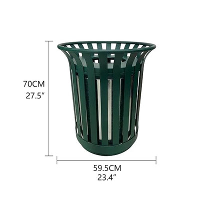 Outdoor Metal Slatted Trash Receptacle, Waste Receptacle，Commercial Trash Cans - Image 2