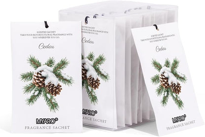 MYARO 12 Packs Cedarwood Scented Sachets by MYARO