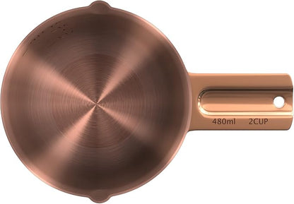 Color Up 2 Cup Measuring Cup, 480ml Copper Stainless Steel Metal Measuring Scoop - Image 6