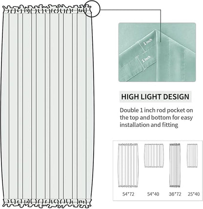 DWCN French Door Curtains – Rod Pocket Thermal Blackout Curtain - Image 3
